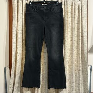 Madewell 32 Tall Cali Demi-Boot Jeans in Berkeley Black: Chewed-Hem Edition